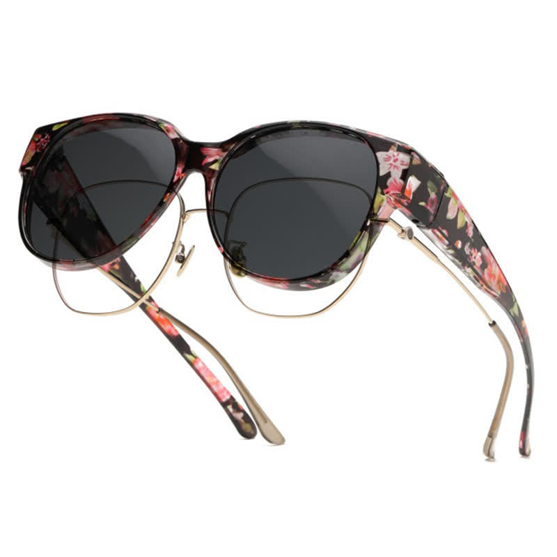 Spykay™ SG60958 Fit Over Glasses Floral Frame Polarized Sunglasses for Driving