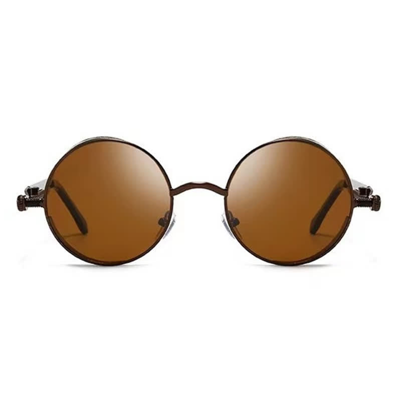 Spykay™ SG60945 Retro Punk Round Frame Spring Temples Sunglasses