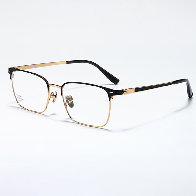 Spykay™ EG26794 Titanium Square Frame Anti-blue Light Simple Browline Glasses