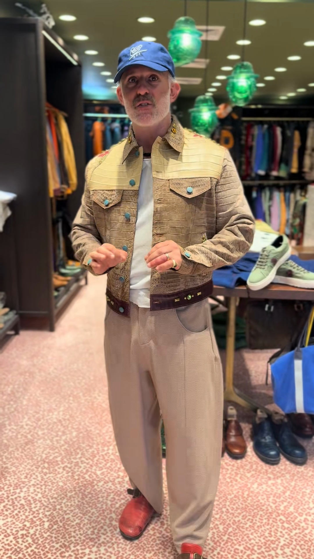 Embroidered Tan Denim Jacket
