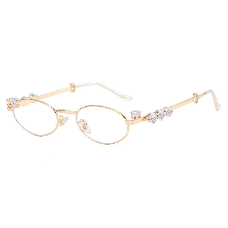 Spykay™ EG26671 Anti-blue Light Oval Frames Rhinestone-Embellished Eyeglasses