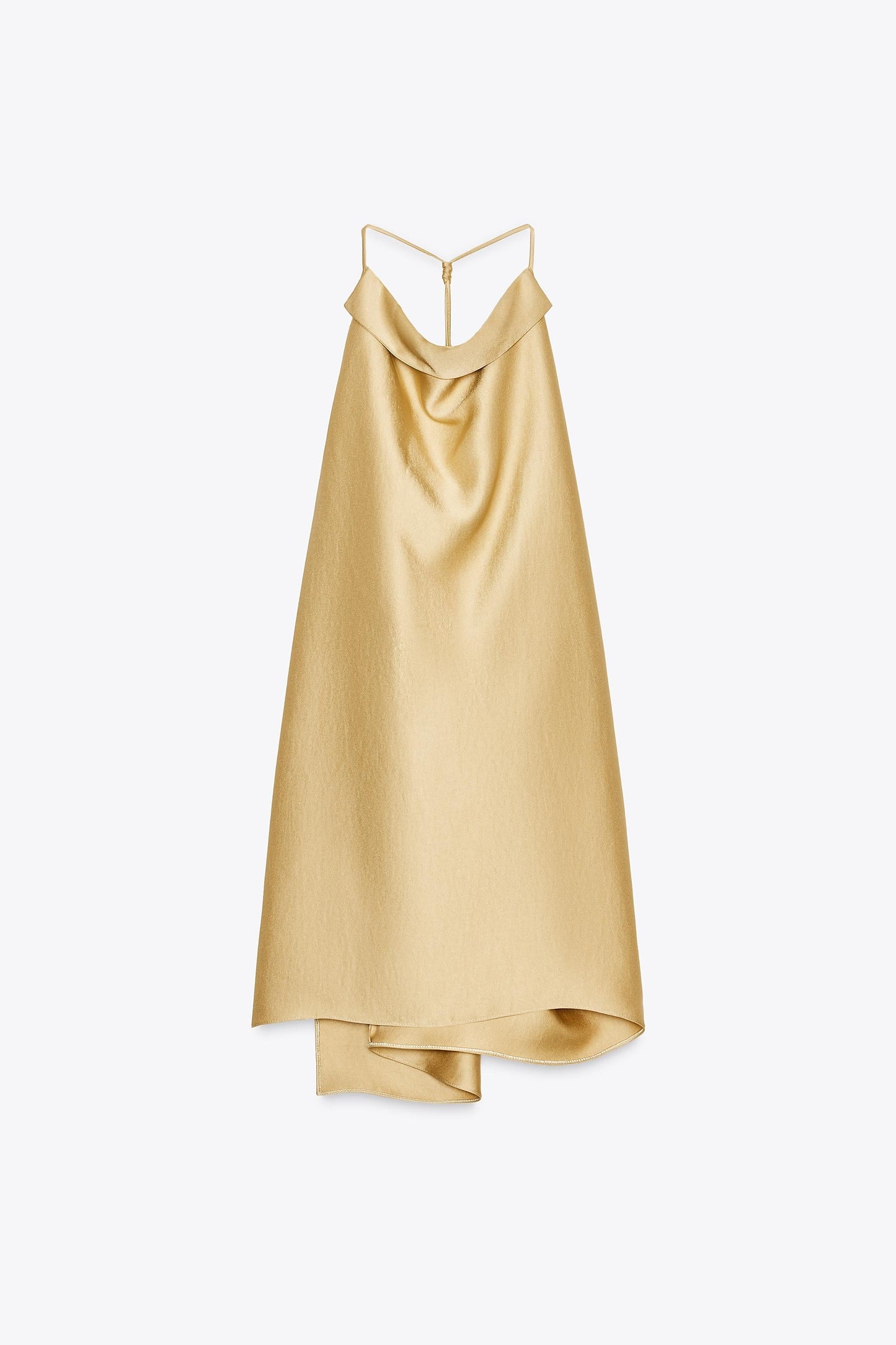 Beige Satin Halter Neck and Lantern Pants Set