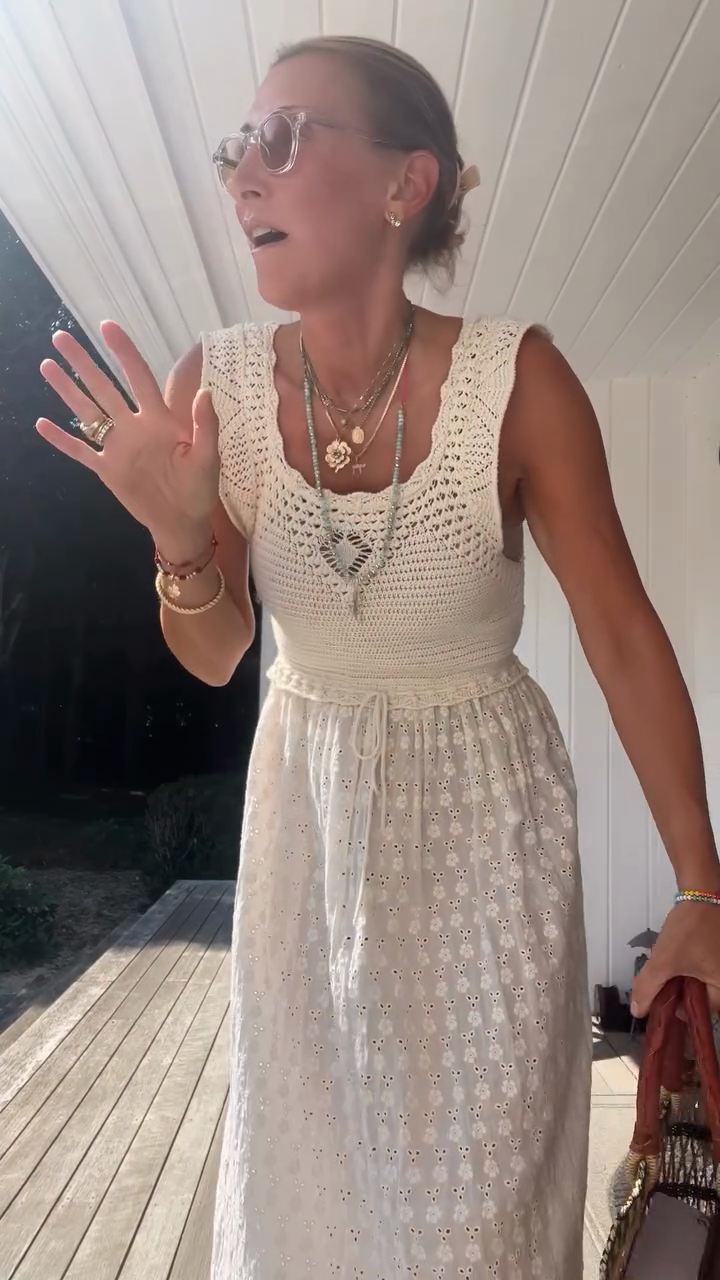 White Crochet - Top Maxi Dress