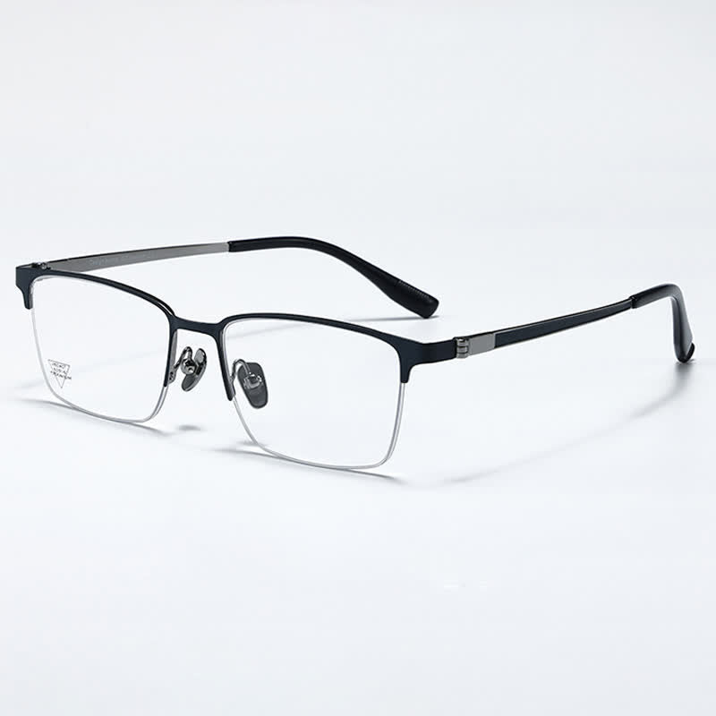 Spykay™ EG26795 Titanium Rectangle Frame Anti-blue Light Simple Browline Glasses