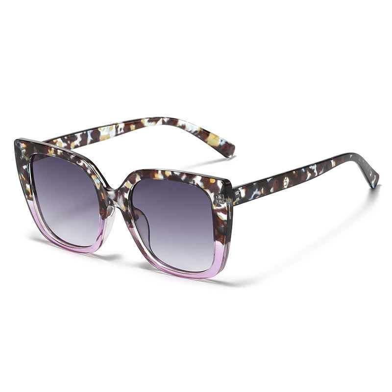 Spykay™ SG60878 Leopard Pattern Square Frame Oversized Sunglasses