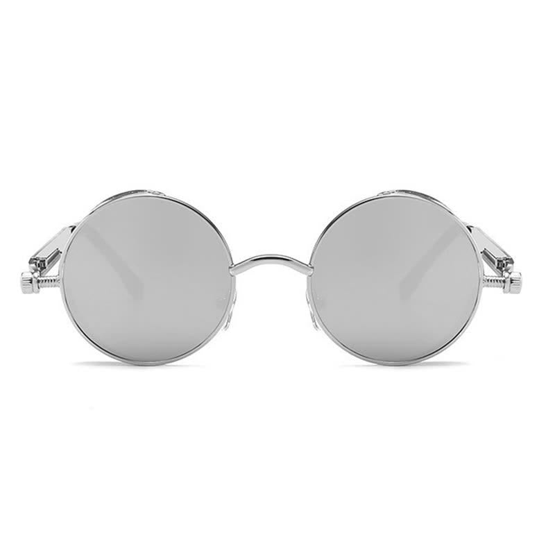 Spykay™ SG60945 Retro Punk Round Frame Spring Temples Sunglasses