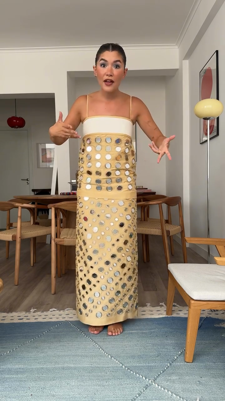 Yellow Mirror - Embellished Maxi Dress