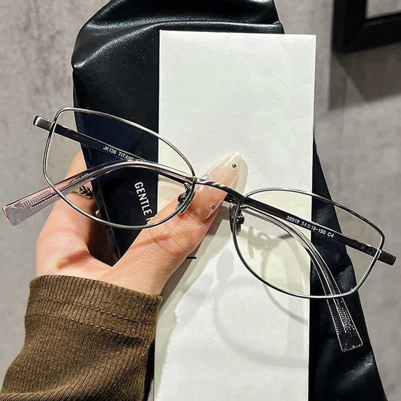 Spykay™ EG26806 Lightweight Vintage Oval Titanium Frame Anti-blue Light Glasses