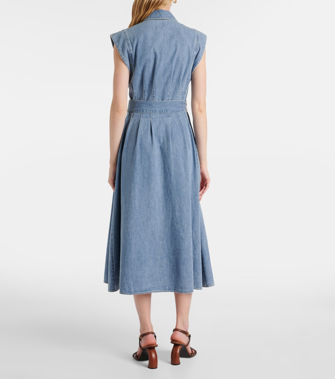 Sleeveless Denim Midi Dress