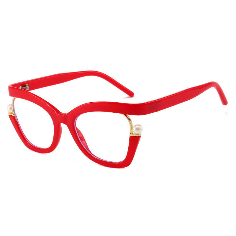 Spykay™ EG26758 Anti-blue Light Pearl Decor Irregular Oversized Eyeglasses
