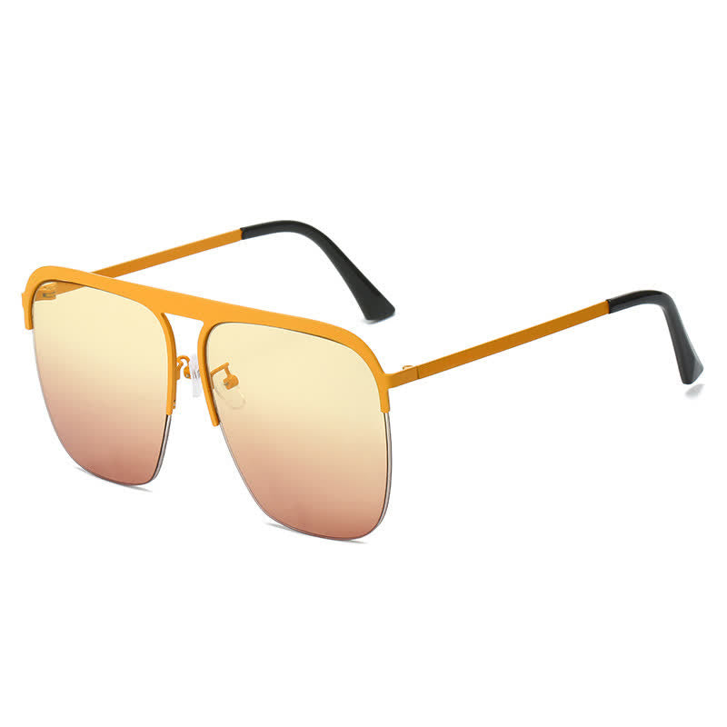 Spykay™ SG60864 Square Frame Semi-Rimless Oversized Sunglasses