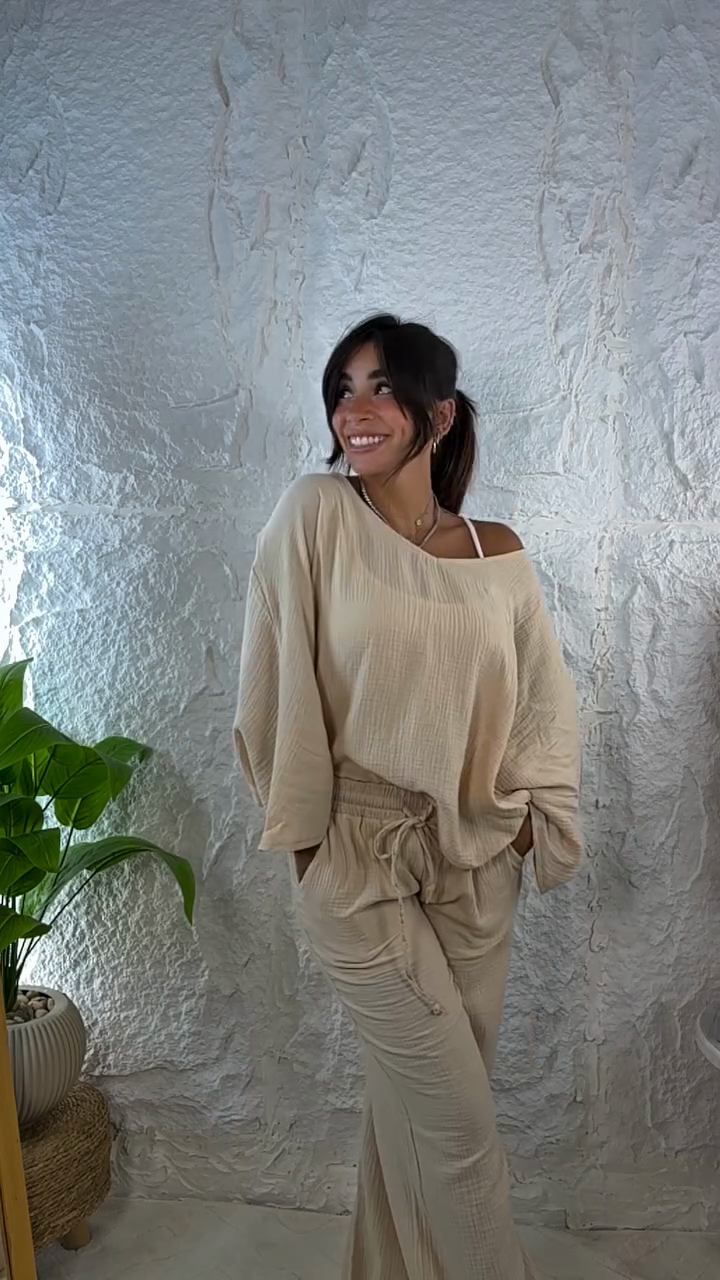 Linen Top and Pants Set