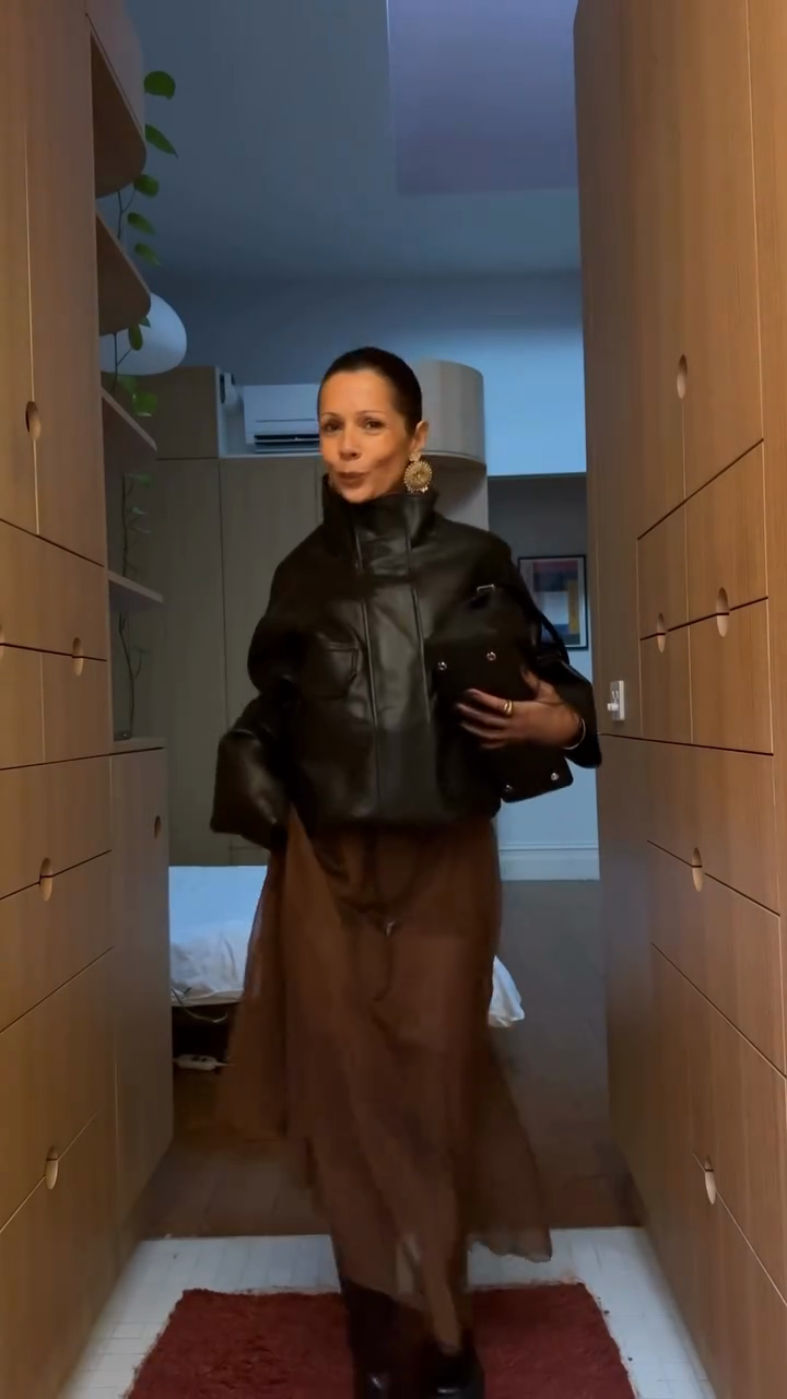 Black Leather Cropped Jacket