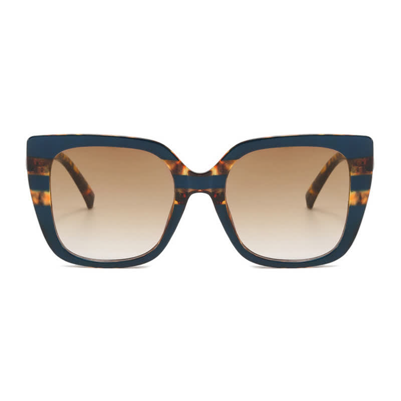 Spykay™ SG60878 Leopard Pattern Square Frame Oversized Sunglasses