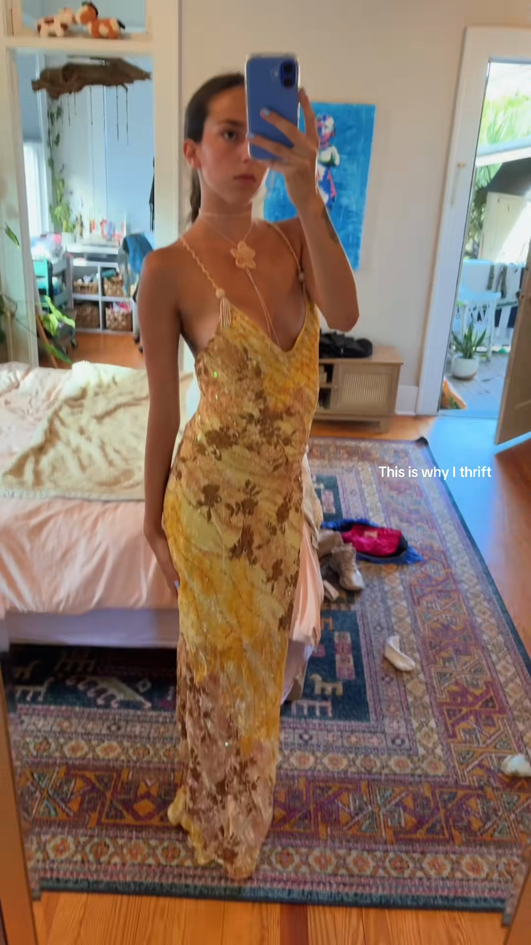 Yellow Floral Sequin Maxi Dress