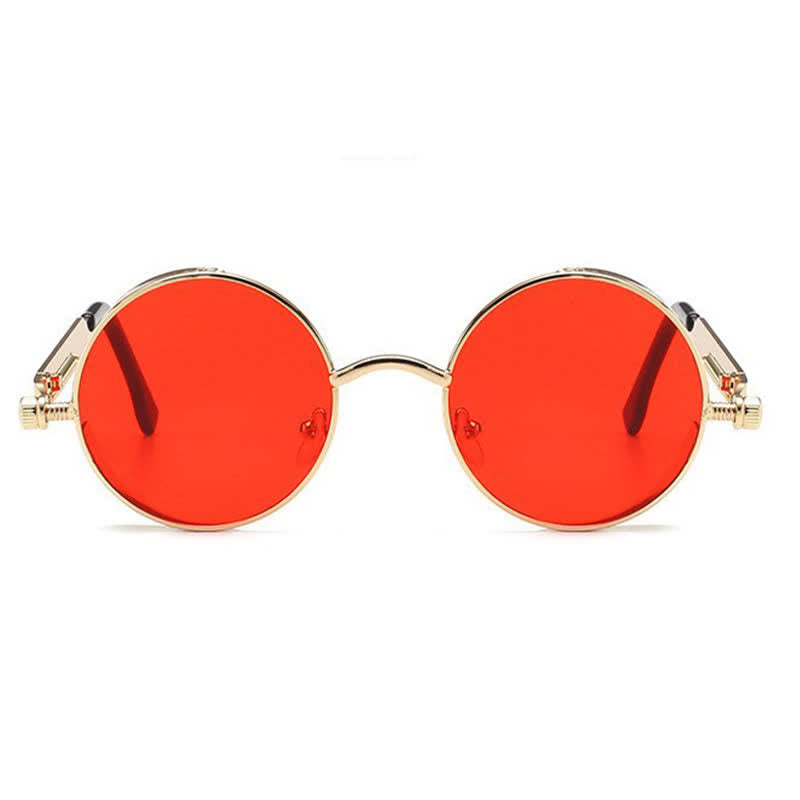 Spykay™ SG60945 Retro Punk Round Frame Spring Temples Sunglasses