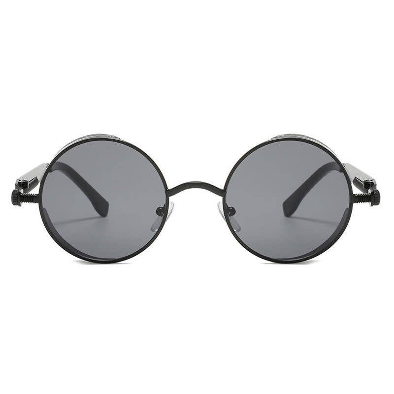 Spykay™ SG60945 Retro Punk Round Frame Spring Temples Sunglasses