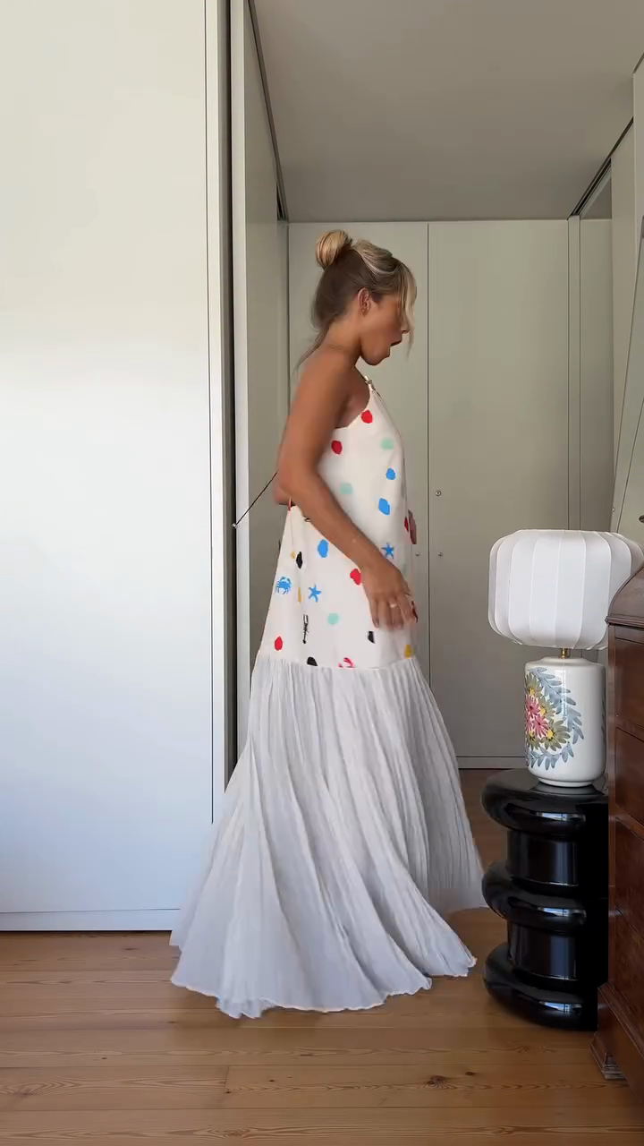 White Printed Maxi Dress