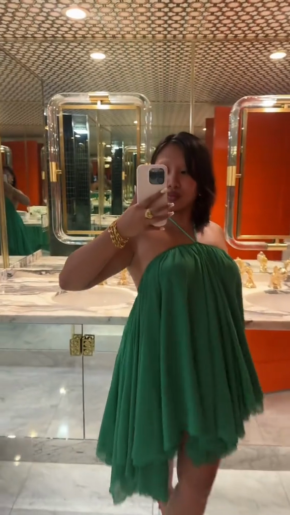 Emerald Green Asymmetric Dress