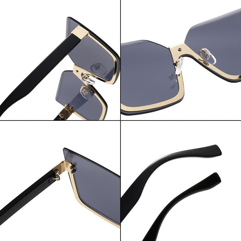 Spykay™ SG60862 Unisex Square Rimless Oversized Sunglasses