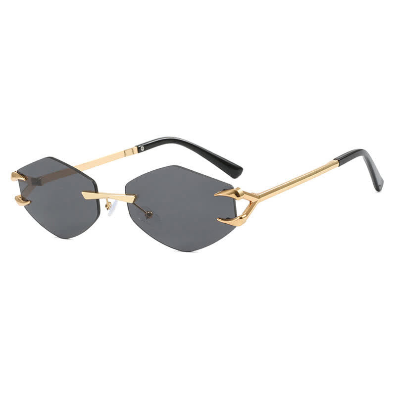 Spykay™ SG60856 Claw Temples Geometric Rimless Hipster Sunglasses