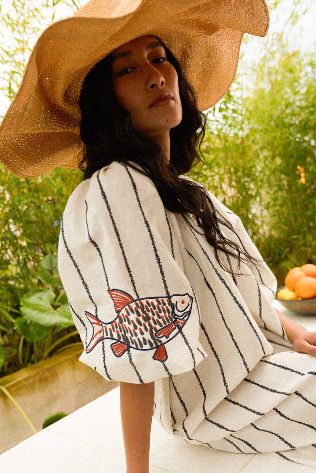 Striped Linen Maxi Dress