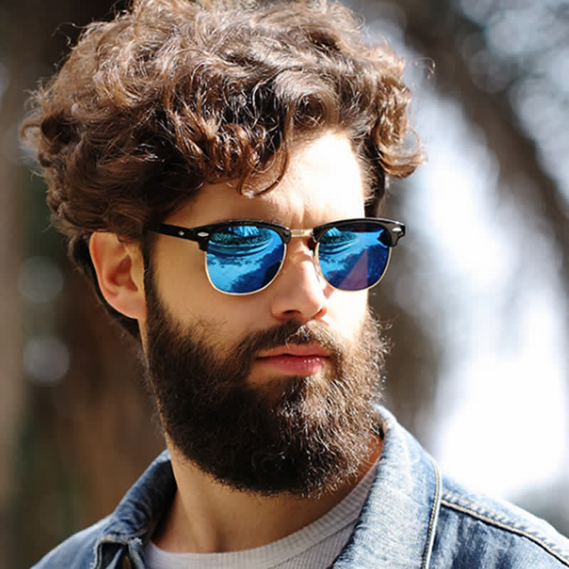 Spykay™ SG60929 Semi-Rimless Polarized Square Frame Browline Sunglasses for Fishing&Driving