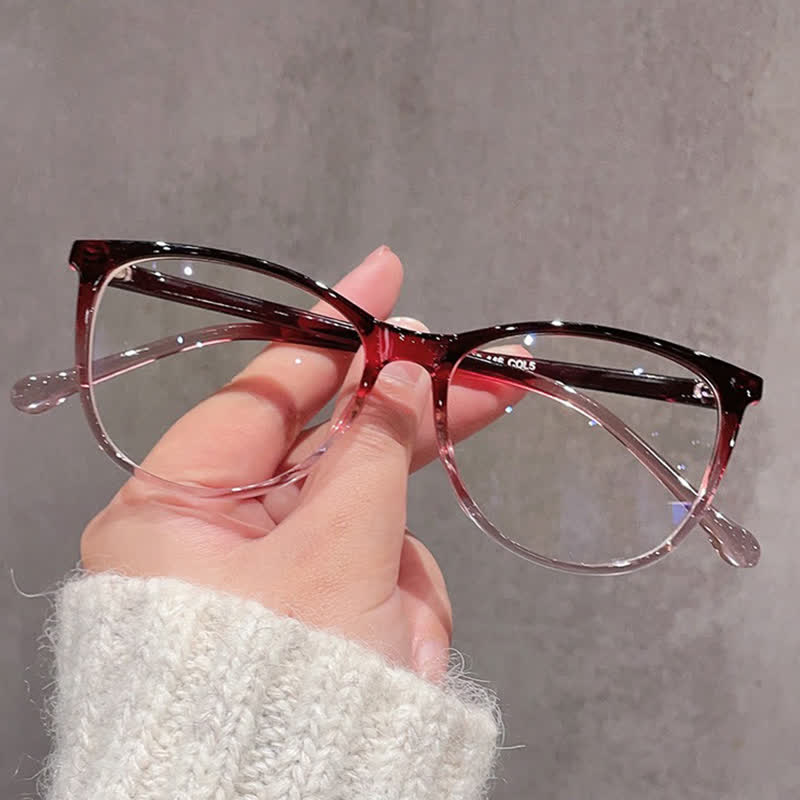 Spykay™ EG1012 Women's Round PC Frame Personality Fashion Clear Lens Glasses With Gradient Tint Clear Glasses Accessories