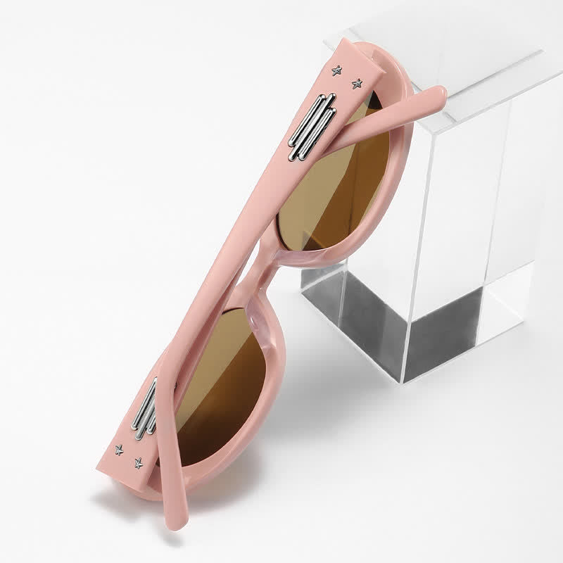 Spykay™ SG60787 Oval Frame Star Temples Sunglasses with Nylon Lenses
