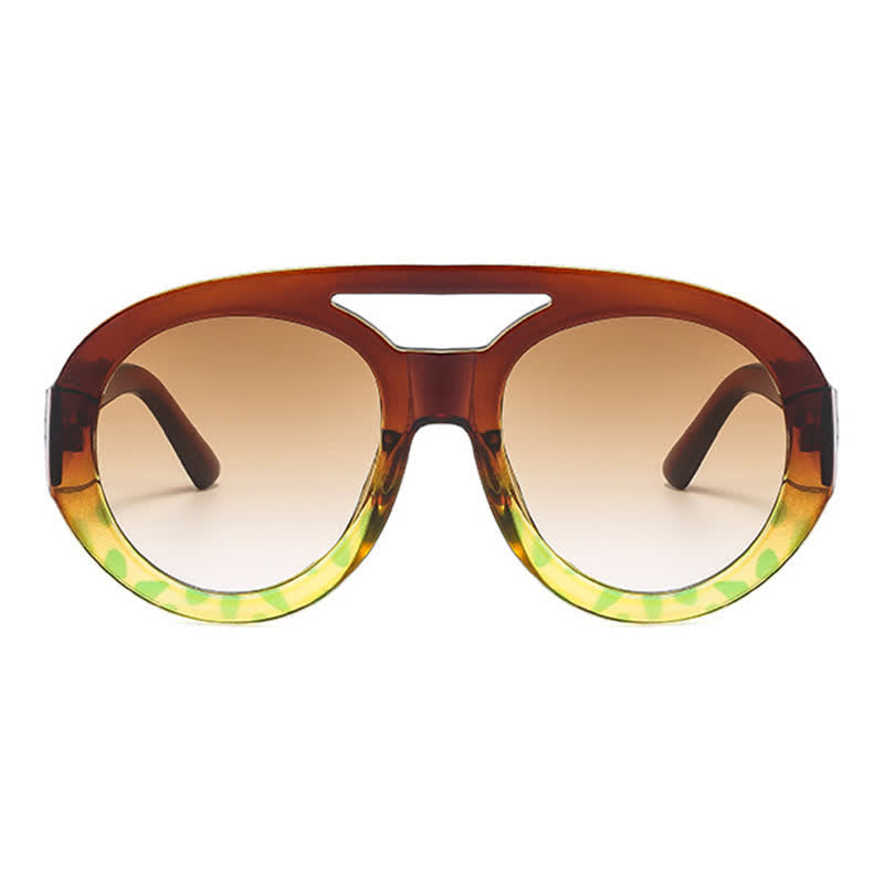 Spykay™ SG60741 Round Frame Double Bridges Oversized Aviator Sunglasses