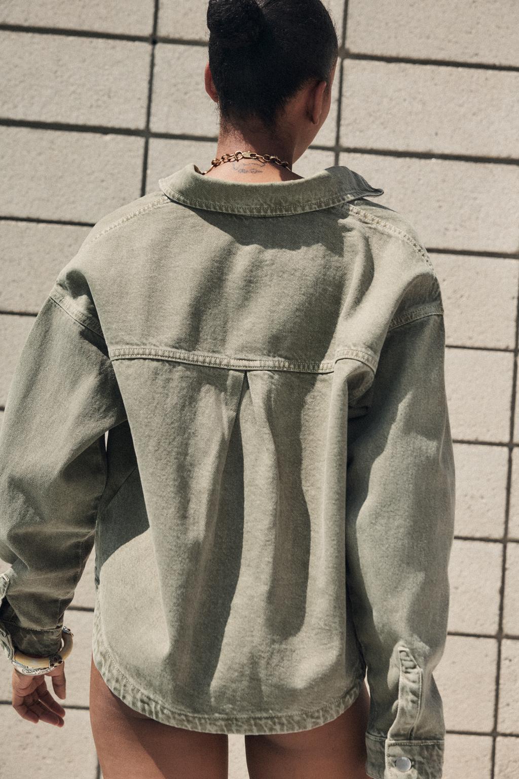 Army Green Washed Denim Jacket