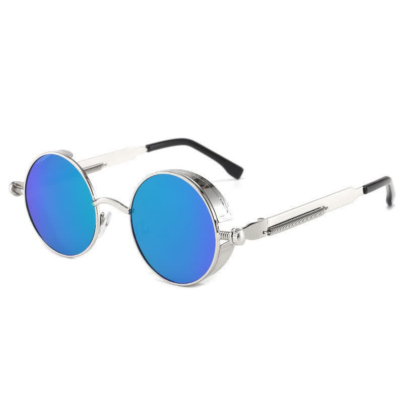 Spykay™ SG60945 Retro Punk Round Frame Spring Temples Sunglasses