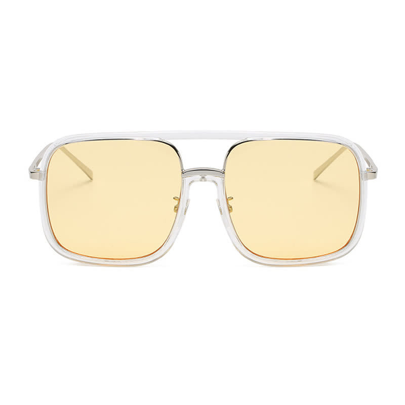 Spykay™ SG60732 Tortoise Pattern Flat Top Square Frame Double Bridges Sunglasses
