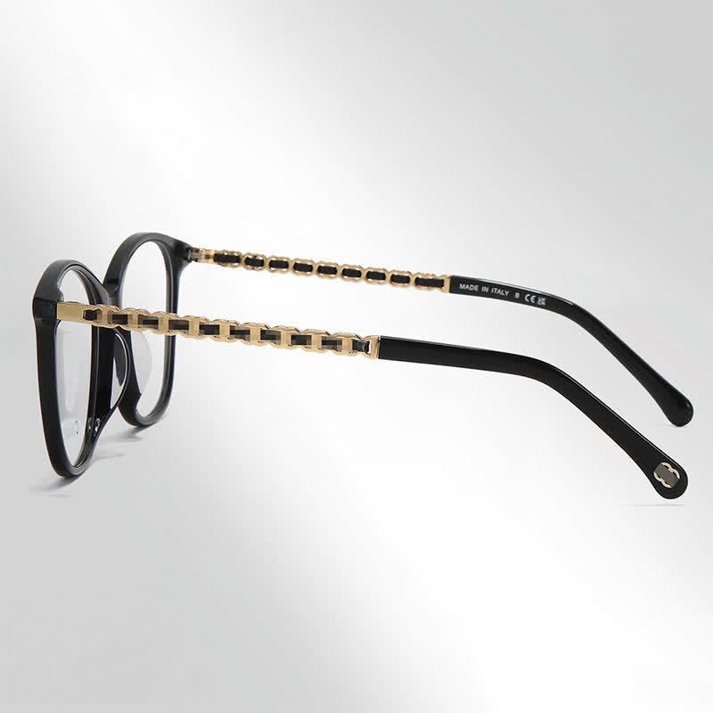 Spykay™ EG26697 Square Frame Chain Temples Anti-blue Light Lightweight Glasses
