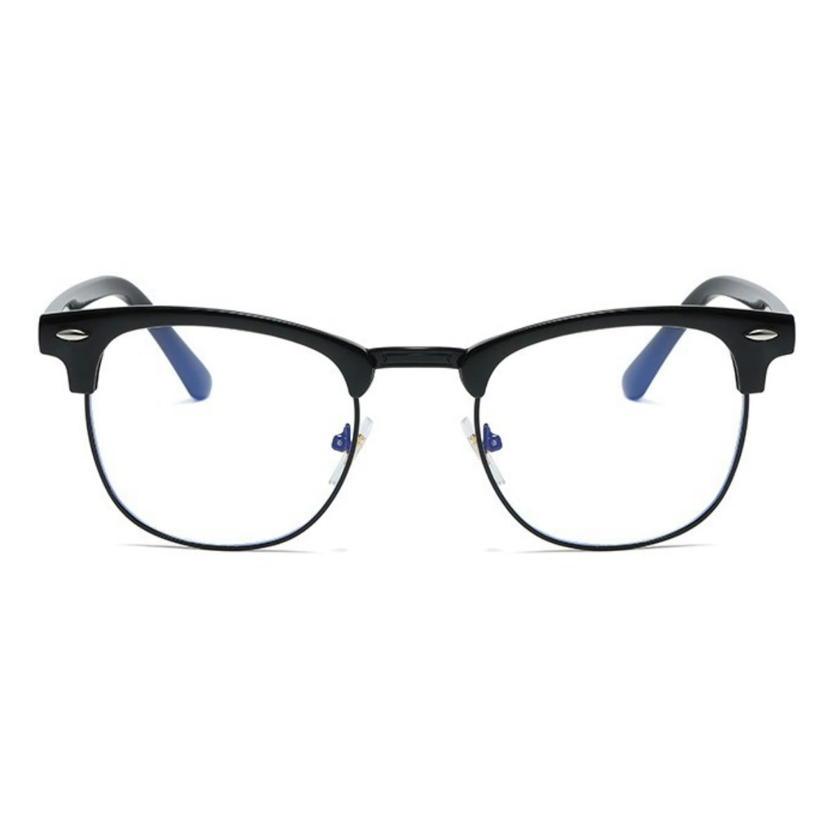 Spykay™ EG1015 Unisex PC Square Half-Frame Clear Lens Glasses, Suitable For Daily Office & Reading Blue Light Glasses