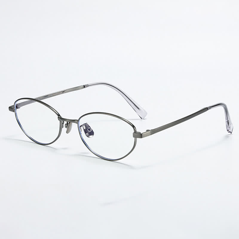 Spykay™ EG26805 Lightweight Retro Oval Titanium Frame Anti-blue Light Glasses