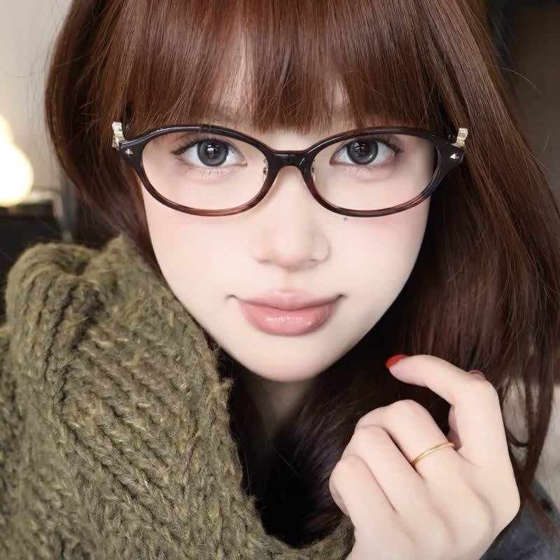 Spykay™ EG26800 Classic Retro Saturn Decor Oval Frame Anti-blue Light Glasses