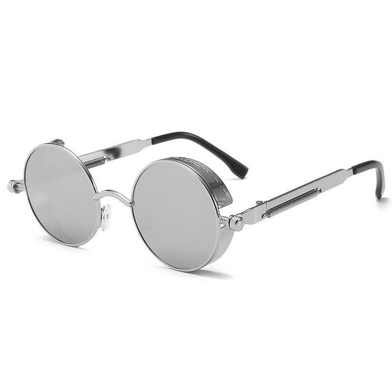 Spykay™ SG60945 Retro Punk Round Frame Spring Temples Sunglasses