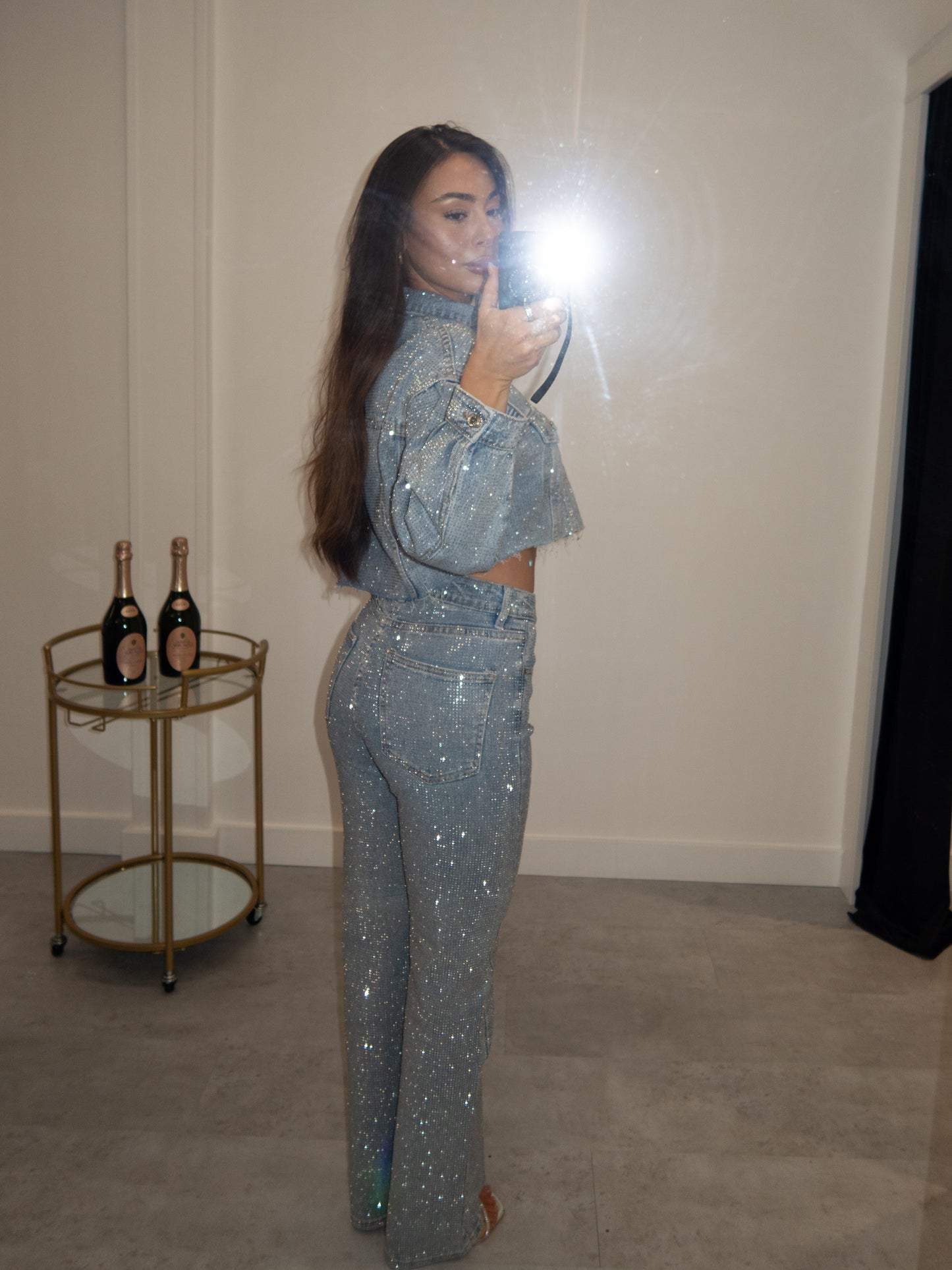 Embellished Denim Two - Piece Set