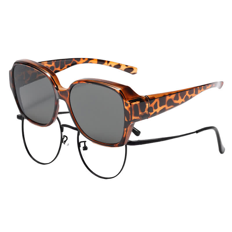 Spykay™ SG60859 Square Frame Polarized Driving Sunglasses Fit Over Glasses for Nearsighted People