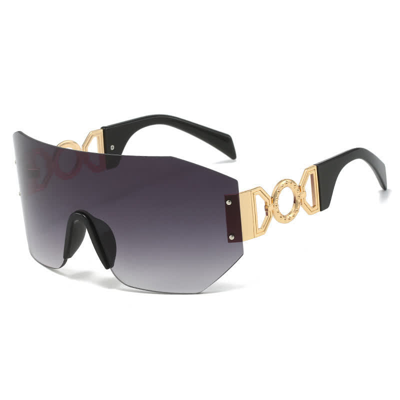 Spykay™ SG60863 One-piece Rimless Oversized Tined Sunglasses