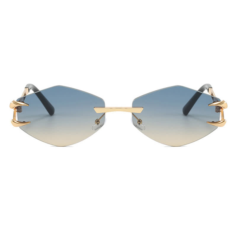 Spykay™ SG60856 Claw Temples Geometric Rimless Hipster Sunglasses
