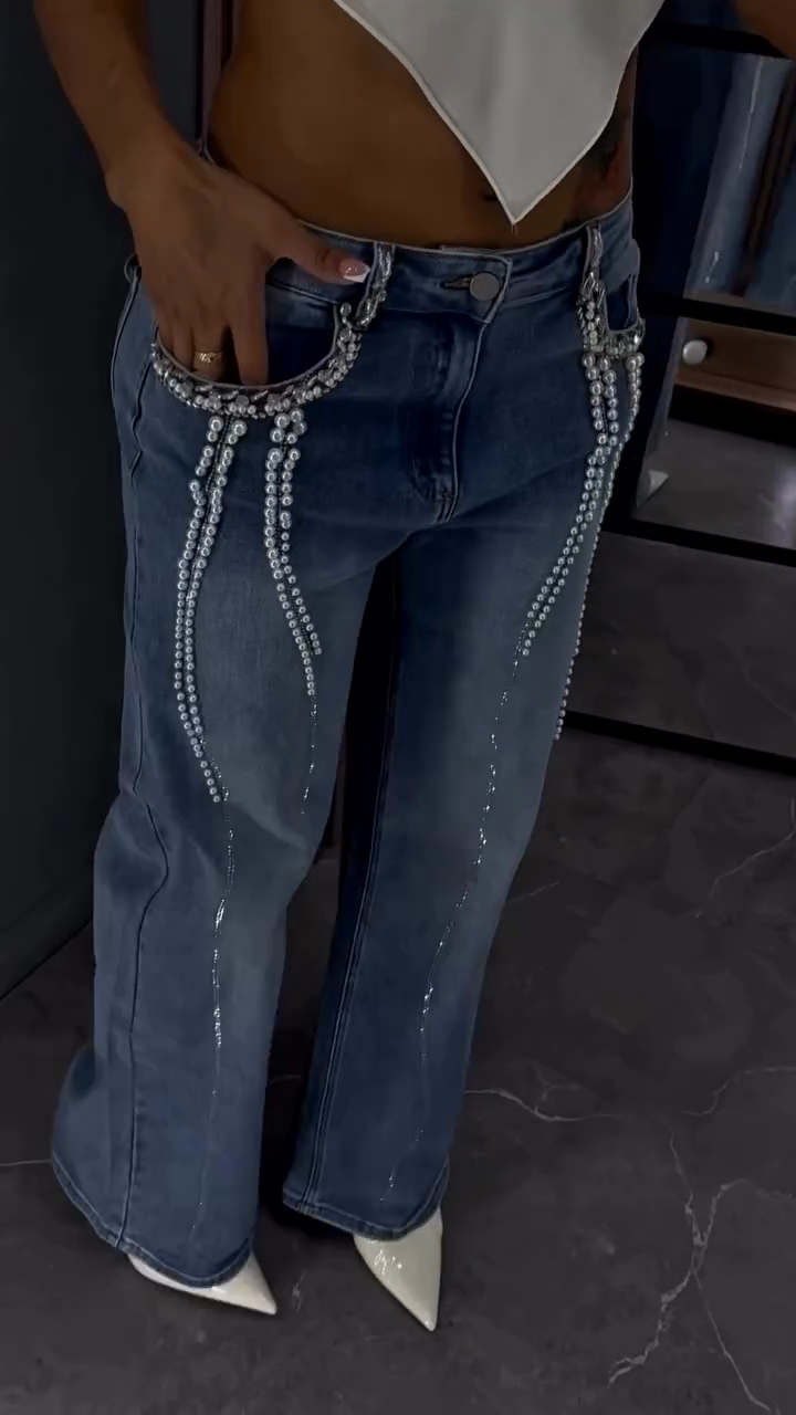Embellished Flared Jeans