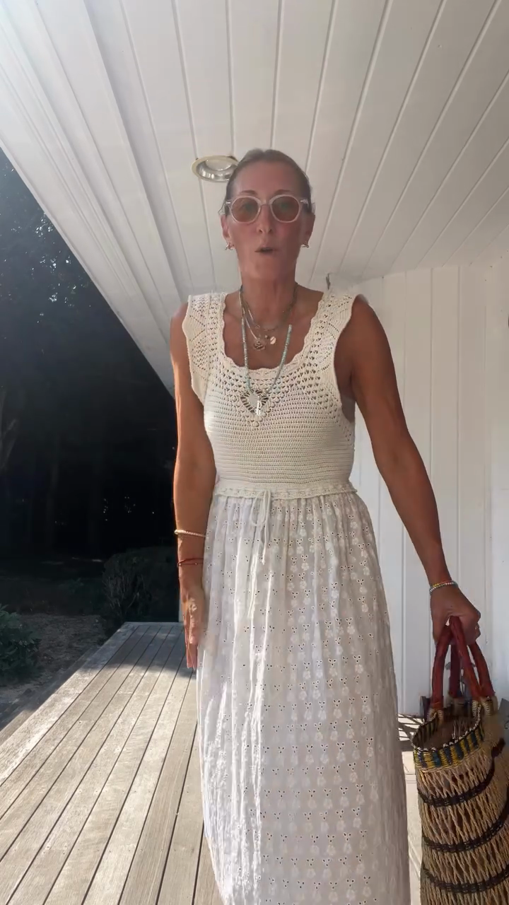 White Crochet - Top Maxi Dress