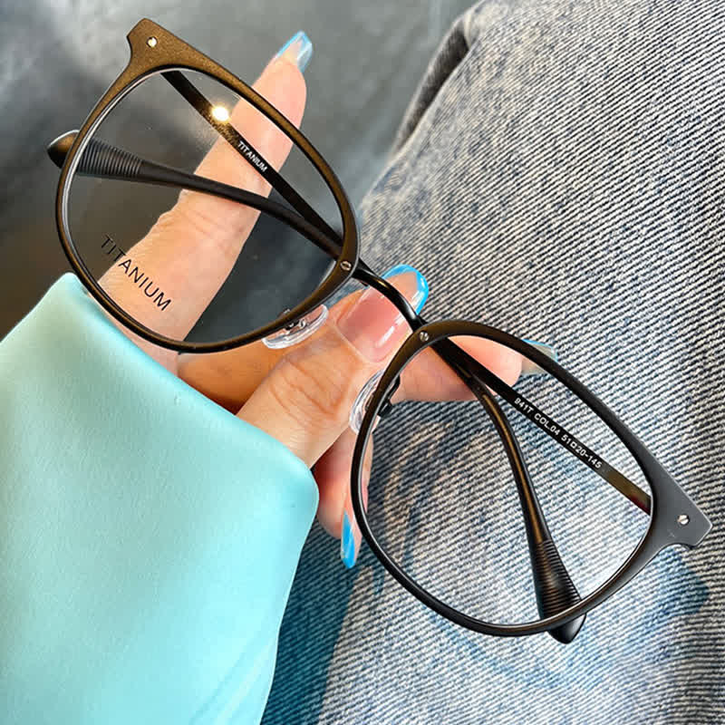 Spykay™ EG26728 Square Titanium Frame Anti-blue Light Glasses