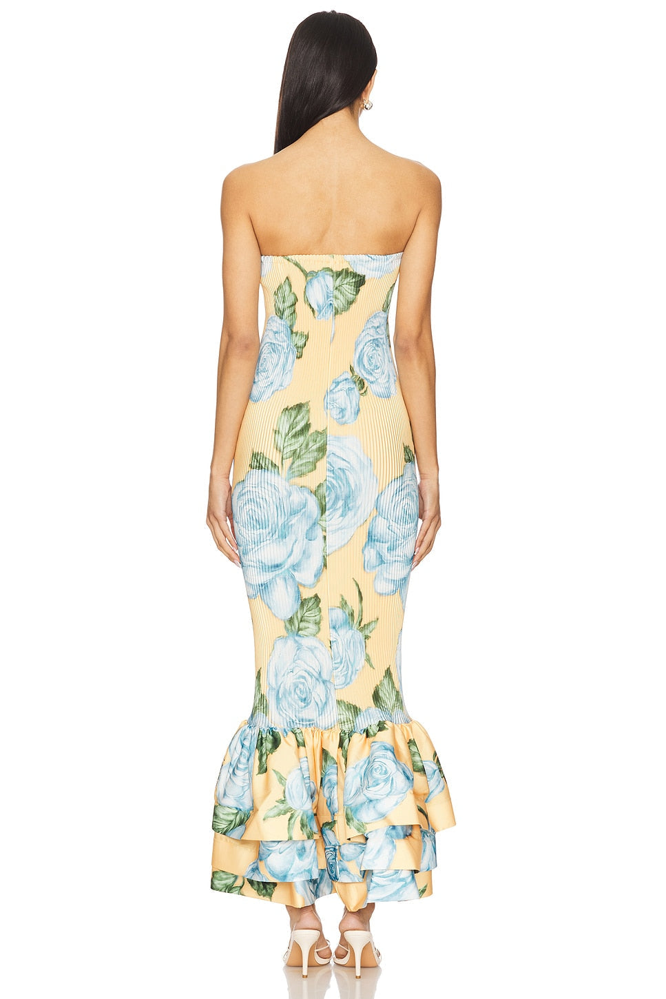 Strapless Floral Mermaid Maxi Dress