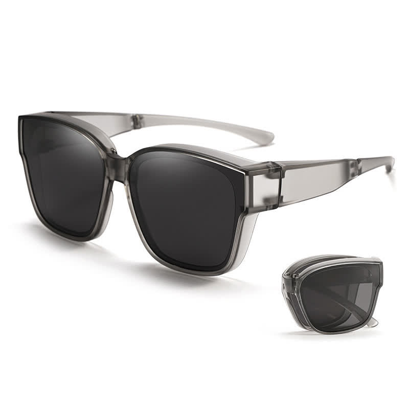 Spykay™ SG60955 Fit Over Glasses Square Frame Foldable Polarized Sunglasses for Women Men