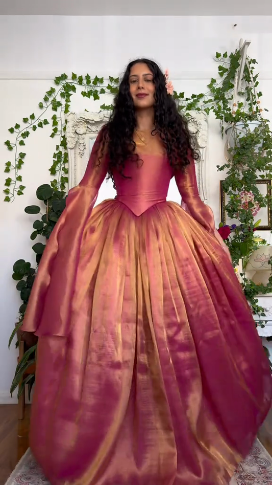 Renaissance - Inspired Pink Satin Gown