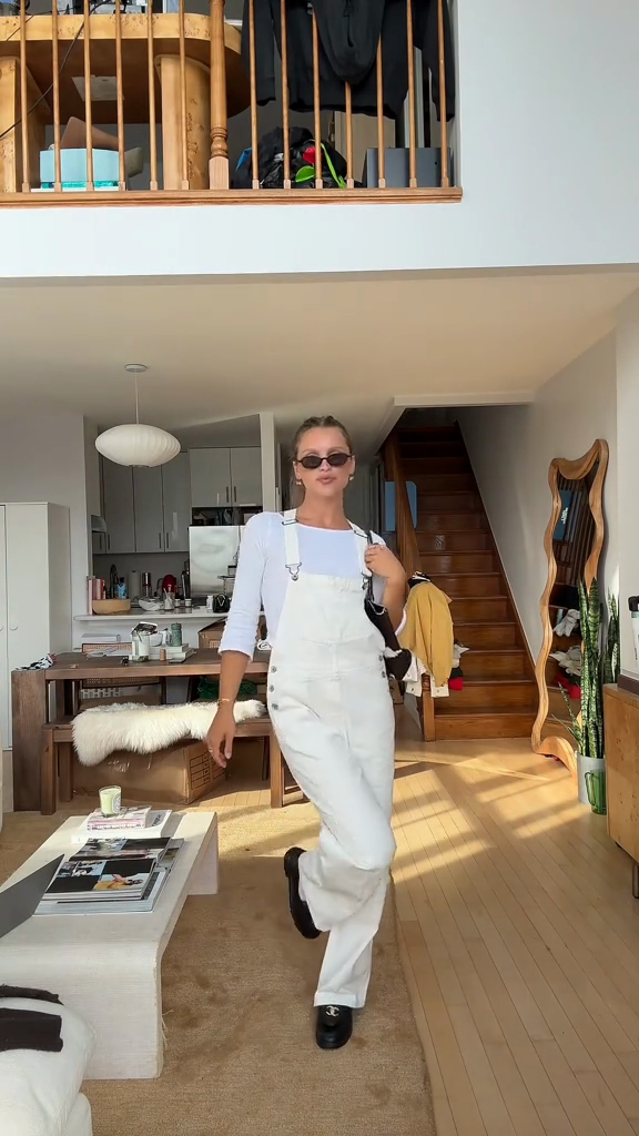 White Denim Overalls