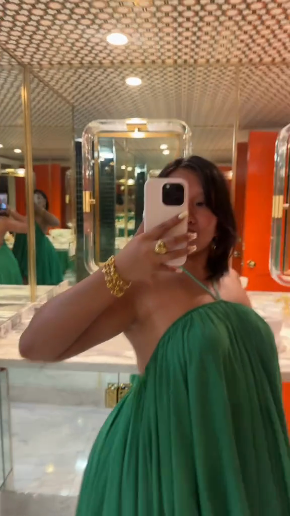 Emerald Green Asymmetric Dress